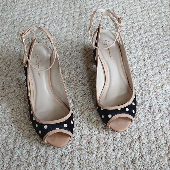 Anthropologie Guilhermina Rita Pony Hair Peep Toe heeled sandal size 6M - Picture 7 of 12